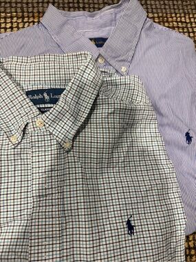 Ralph Lauren Men’s Button-Down Shirts - Blue Plaid & Light Blue Stripe